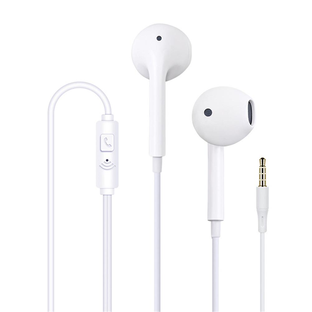 3.5mm Wired Headphone In-ear Super Bass Crack Colorful Headset Earbud with Mic Hands Free Sport Earphone For Android IPhone 5 6: WHITE