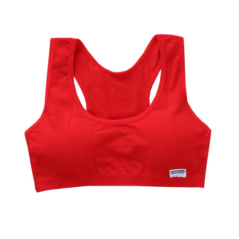 Meisjes Beha Ondergoed Zachte Katoenen Beha Voor Kinderen 11 Tiener Training Kleine Vest Ondergoed Puberteit Kleding Draad Gratis Red 13 10-15Y