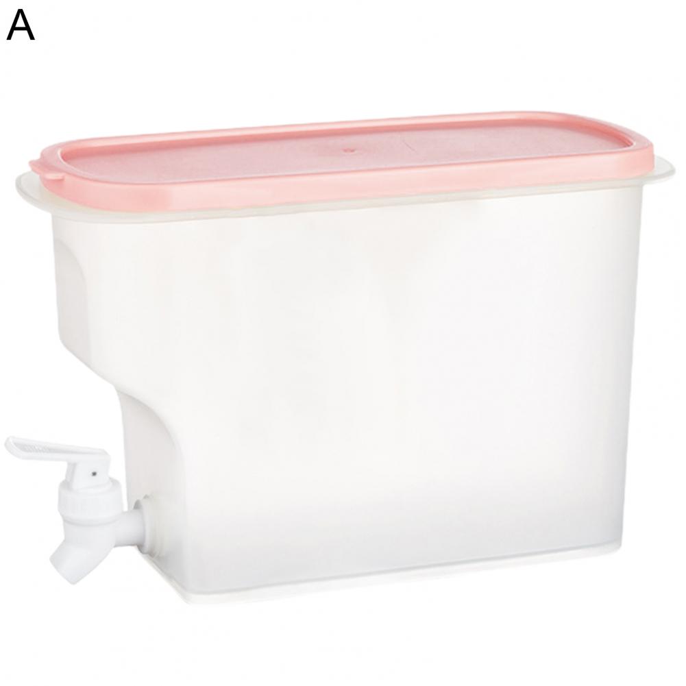 3.8L Water Pot Detachable Dust-proof Plastic Large Capacity Translucent Juice Dispenser Kitchen Supplies: Pink A