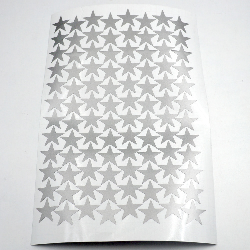 3/5/7cm udstansede sølvstjerner vægklistermærker børneværelse vægindretning hjem diy vinyl mat stjerne mærkat væg kunst mærkater baby børnehave
