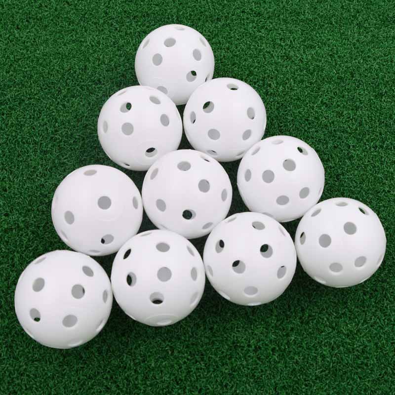 10Pcs 41mm Golf Training Balls Plastic Airflow Hollow with Hole Golf Balls Outdoor Golf Practice Balls Golf Accessories: white