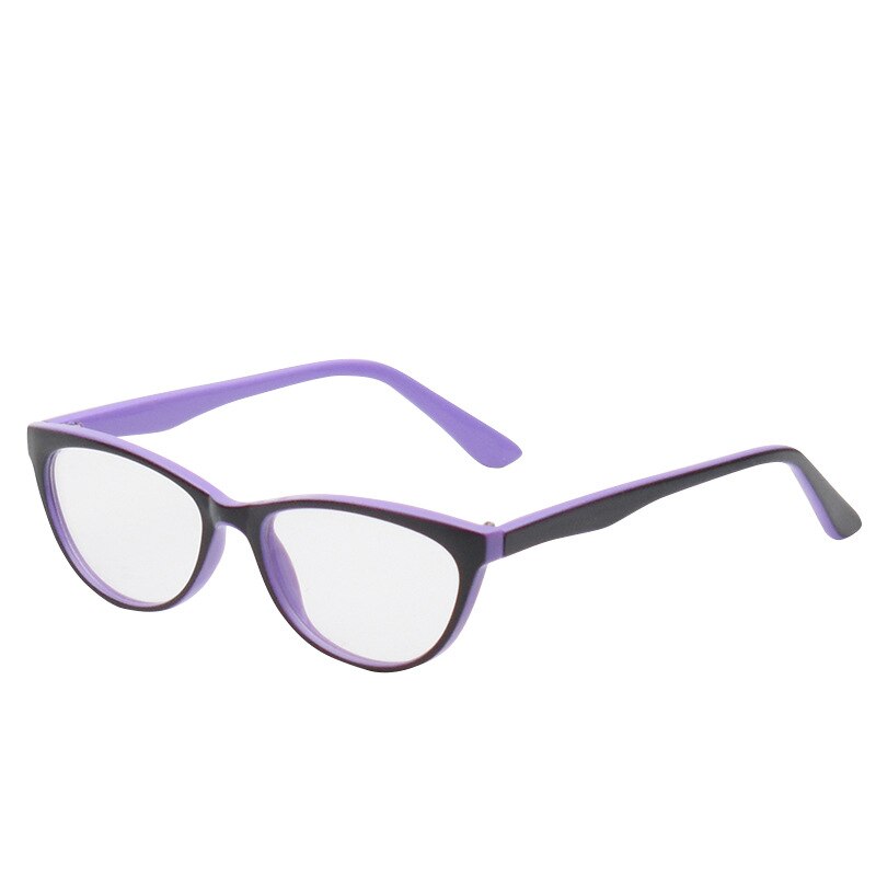 Unisex Optische Glazen Frame Vaste Scharnier Gebogen Spiegel Been Mode Beknopte Praktische Computer Brillen Frame: Black purple