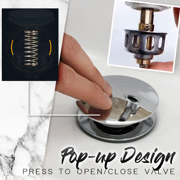 Basin Pop-up Drain Filter Stainless Steel Push-Type Bounce Core Copper Bouncing Core Filter Cover Basket Shower Floor Drain