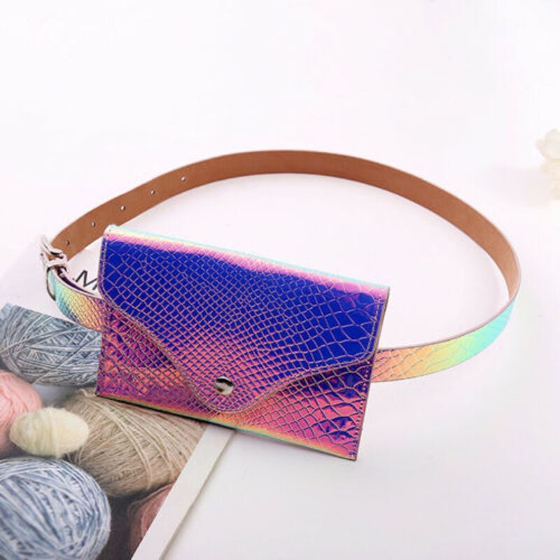 2019 nova marca de moda senhora menina arco-íris transparente fanny pacote e simples bum bolsa feminina saco da cintura su