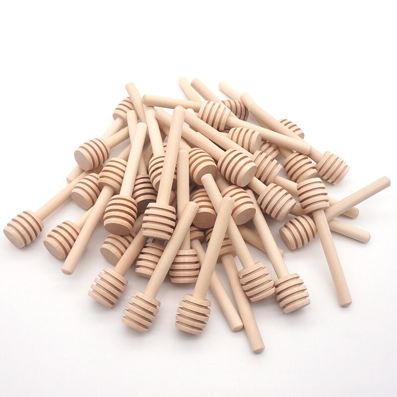 Honing Stick Mini Houten Honing Dipper Sticks Honing Stirrer Honing Wand Voor Honing Doseer Honing Bruiloft Gunsten PAK55