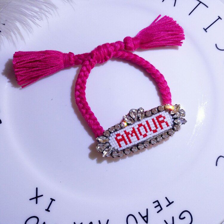 Handgemaakte Kleurrijke Bohemian Bangle Boho Weave Brief Kwastje Crystal Magnetische Armbanden Voor Vrouwen Sieraden bijoux 360