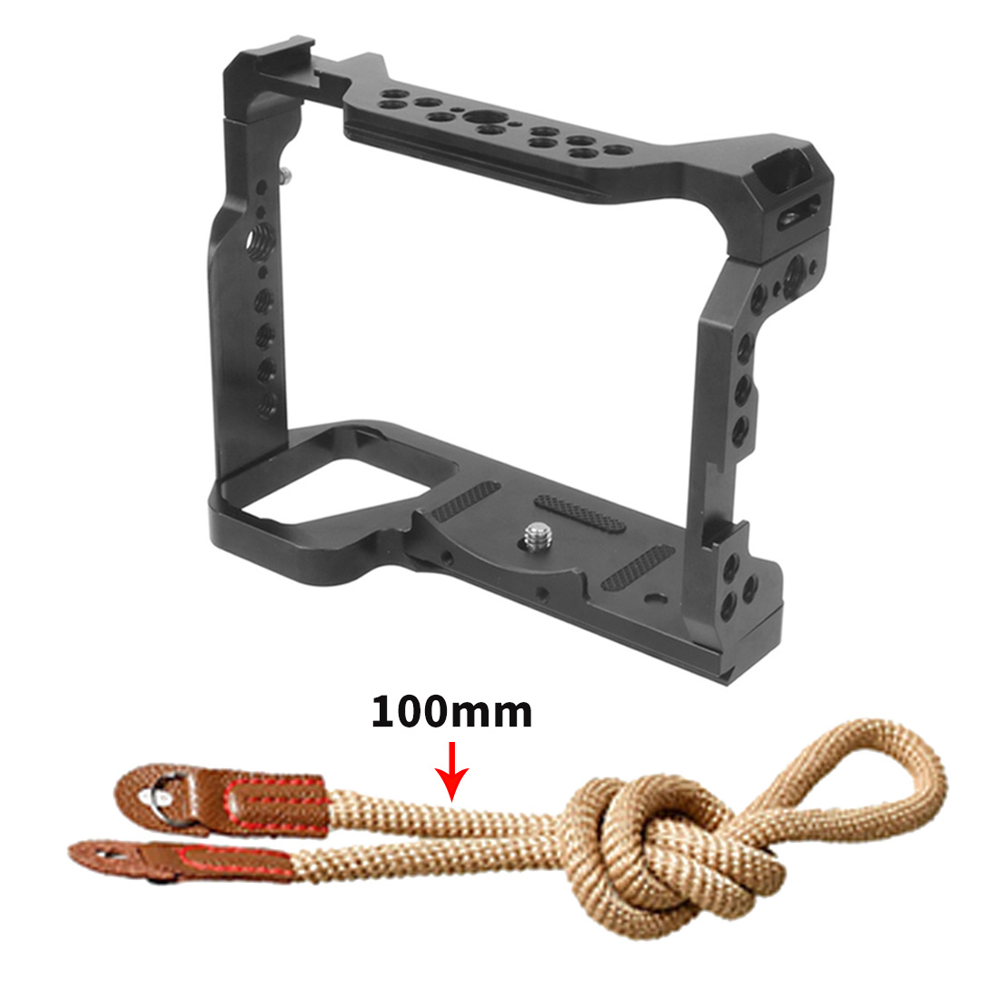 CNC A73 A9 Camera Cage Rig w Top Handle Grip Tripod Mount for Sony A7RIII A7III A7MIII Cooling Bracket a7iii a7r3 a7m3 Extension: Combo I w Lanyard