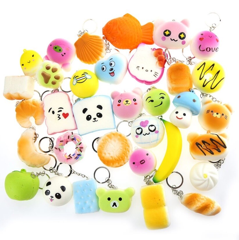 Langzaam opkomende squishy melkfles/blikje/doos knijp zacht speelgoed voor kinderen rol squishes pu schattig anti-stress speelgoed: Willekeurige sleutelhanger 1pc
