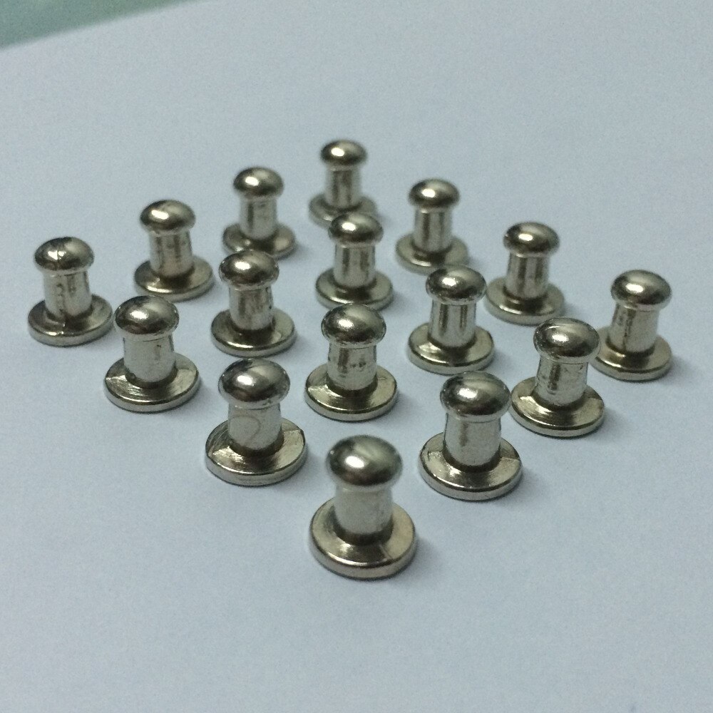 100Pcs 8X5X8MM Zilver Ronde Bodem Schroef Spikes Metalen Studs Klinknagels Screwback Spots Cone lederen Craft Spikes Fit DIY Maken