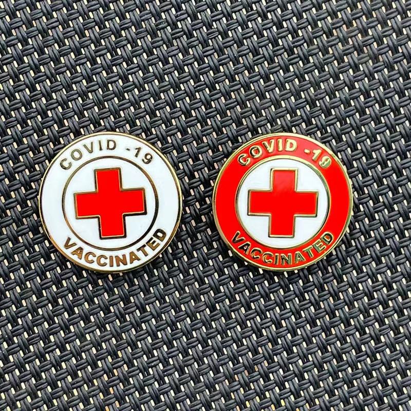 -epidemia símbolo goteo de aleación de la Cruz Roja de cuello Simple Pin b0502