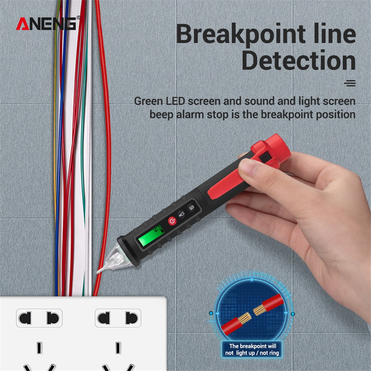 ANENG VC1010 12V-1000V Dual Range Electrical Tester Pen Non-Contact AC Voltage Tester with Variable Sensitivity