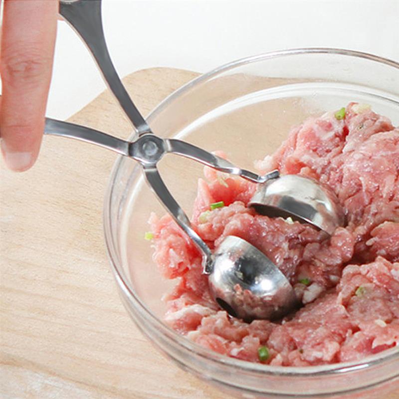 Frikadeller maskine form rustfrit stål fyldt gør-det-selv ris fisk kød ris bold maker scoop clip simpel konstruktion køkkenværktøj