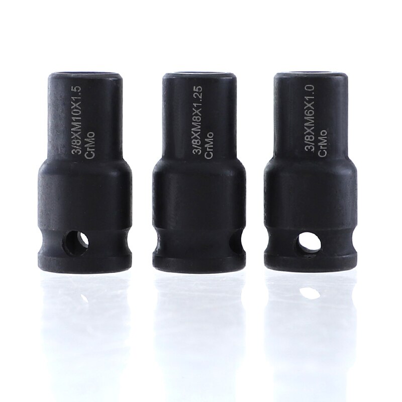 3Pcs 6mm/8mm/10mm Socket Adapter Cr-Mo Socket Holder 3/8 Inch Square Driver Bolt Driver for Hanger Bolts Thread Tools