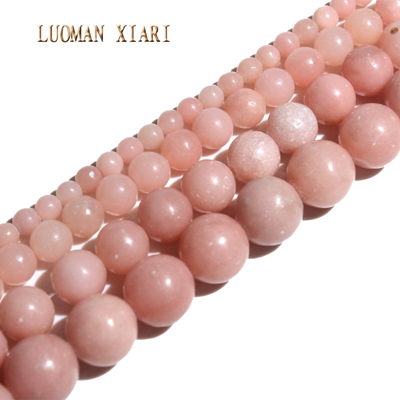 Natuurlijke AAA + Ronde Roze Opal Stone Kralen Voor Sieraden Maken DIY Armband Ketting Materiaal 4/6/8 /10mm Strand 15''