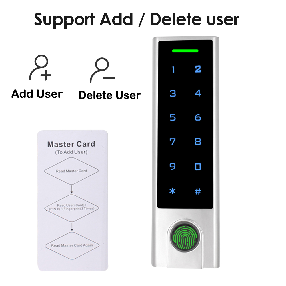 bluetooth Fingerprint TouchKey Access Controller Reader 1000 Users Tuya APP 125khz ID Card Keypad Door Password Access Control
