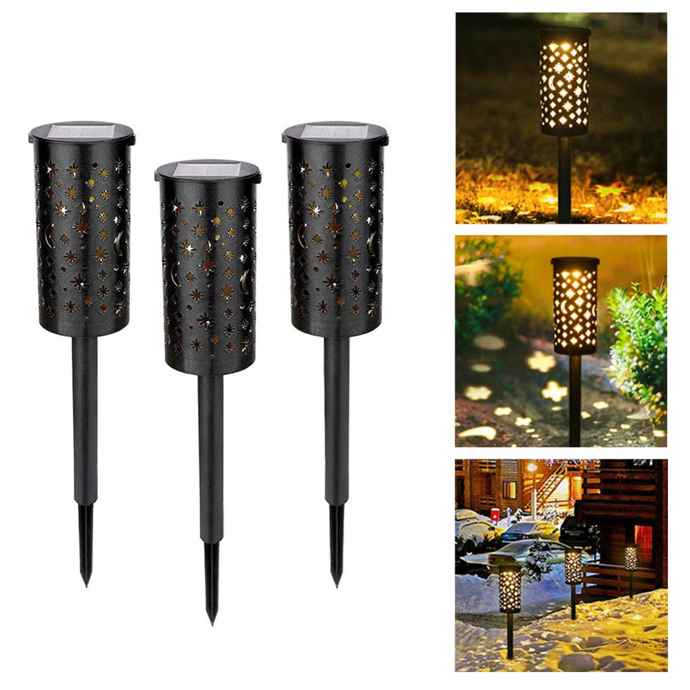 Solar Garden Lights Outdoor Star Moon LED Solar Lights Waterproof Solar Lamp Lantern Pathway Garden Stake Light Decoration Light: 3pcs