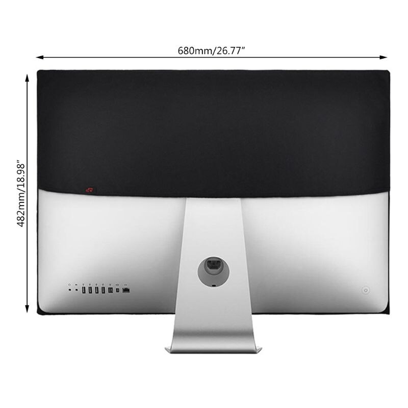 Zwarte stofdichte hoes, waterdichte pu-leren beschermhoes met/zonder vak voor apple imac macbook 21/27 inch scherm: D