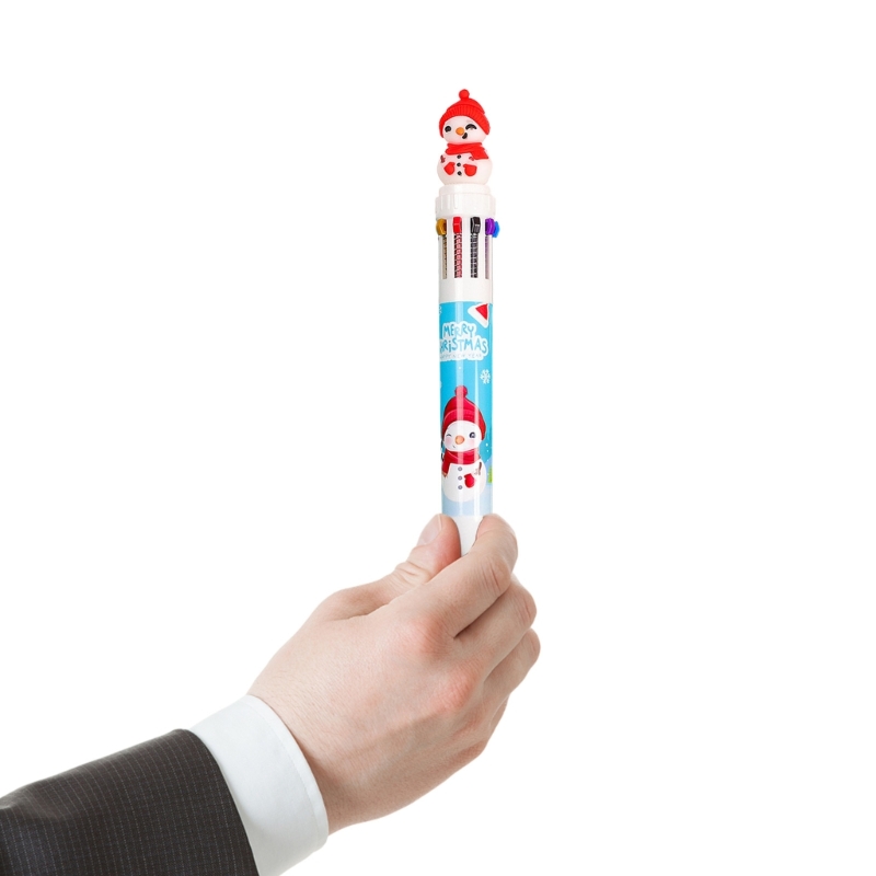 Weihnachtskugelschreiber, einziehbarer mehrfarbiger Stift, 10 Farben in 1 für freundlicher