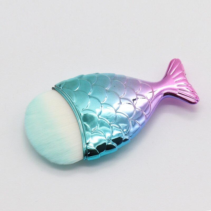 1-11Pcs Unicorn Kabuki Mermaid Makeup Brushes Foundation Eyebrow Make Up Brushes Set For Makeup Kits Cosmetic Tools: 1Pcs Blue Pink