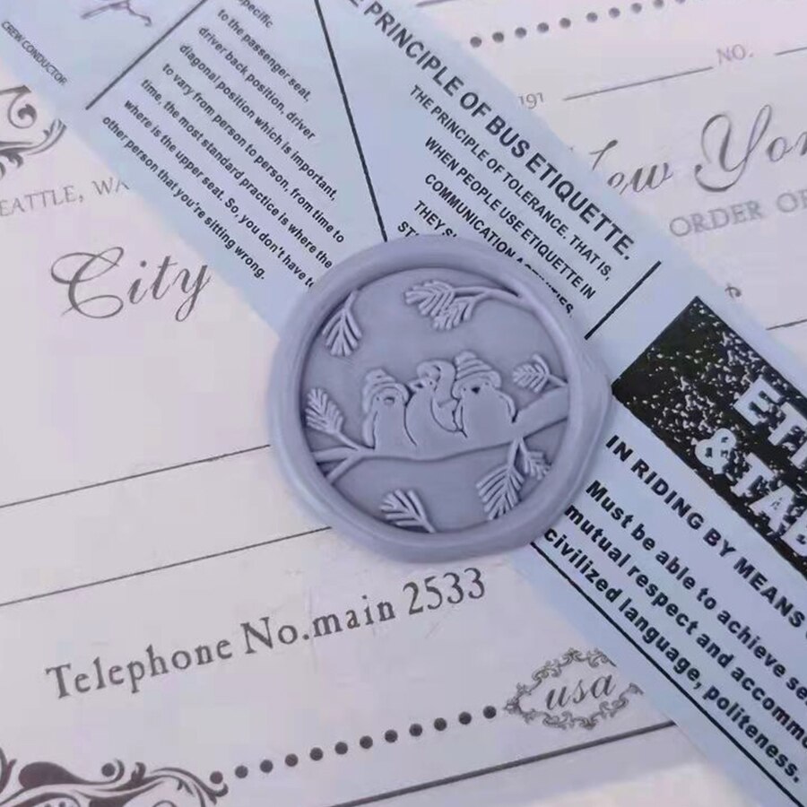 Wax Stamp Retro Penguin Winter Antarctica 30MM Wax Seal Sealing Stamp Head For Scrapbooking Envelopes Wedding Invitations Handle