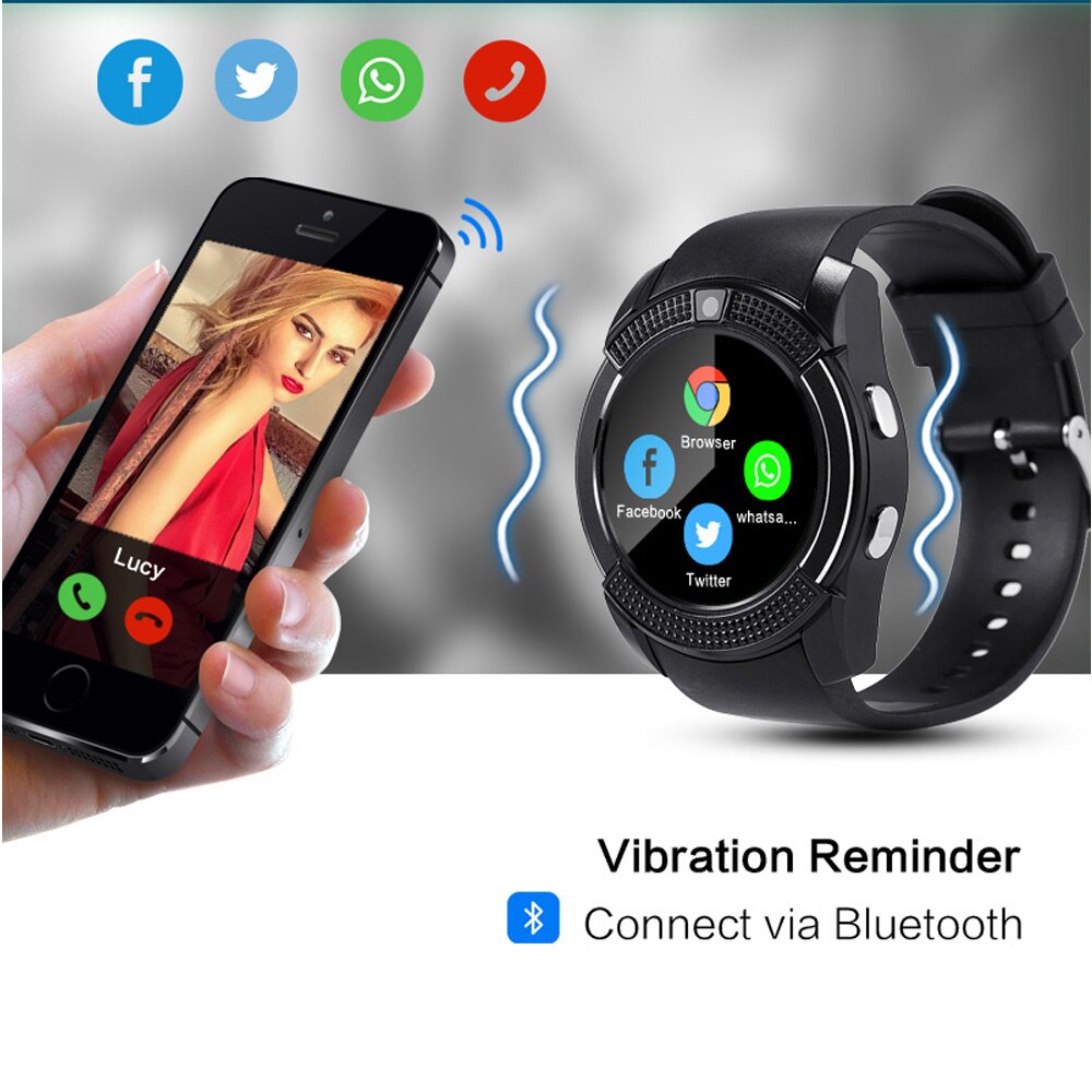 Männer V8 Interaktive Musik Smart Uhr Antwort Call Dial Call-Support TF Sim Karte Sport Smartwatch Armband Mit Kamera VS DZ09