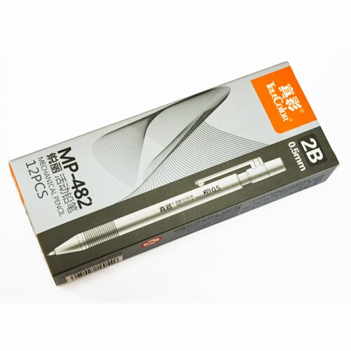 Lápices mecánicos de 0,5mm y 0,7mm, caja de 12 unidades, lápiz de dibujo automático, porta-mina para oficina y escuela, material de papelería: 2B 05mm