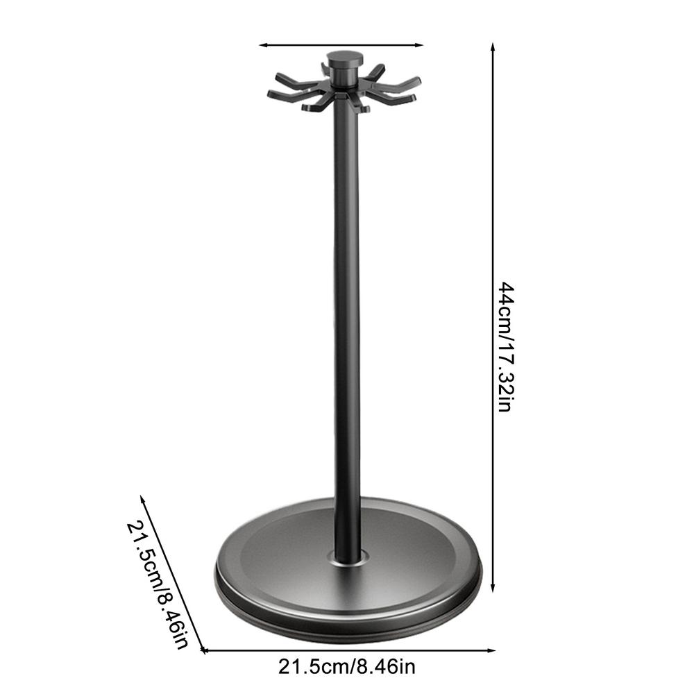 Soporte para utensilios de cocina con 8 ganchos, organizador de cubiertos de encimera giratorio de 360 grados para palas, cucharas, estante de almacenamiento para el hogar: Negro
