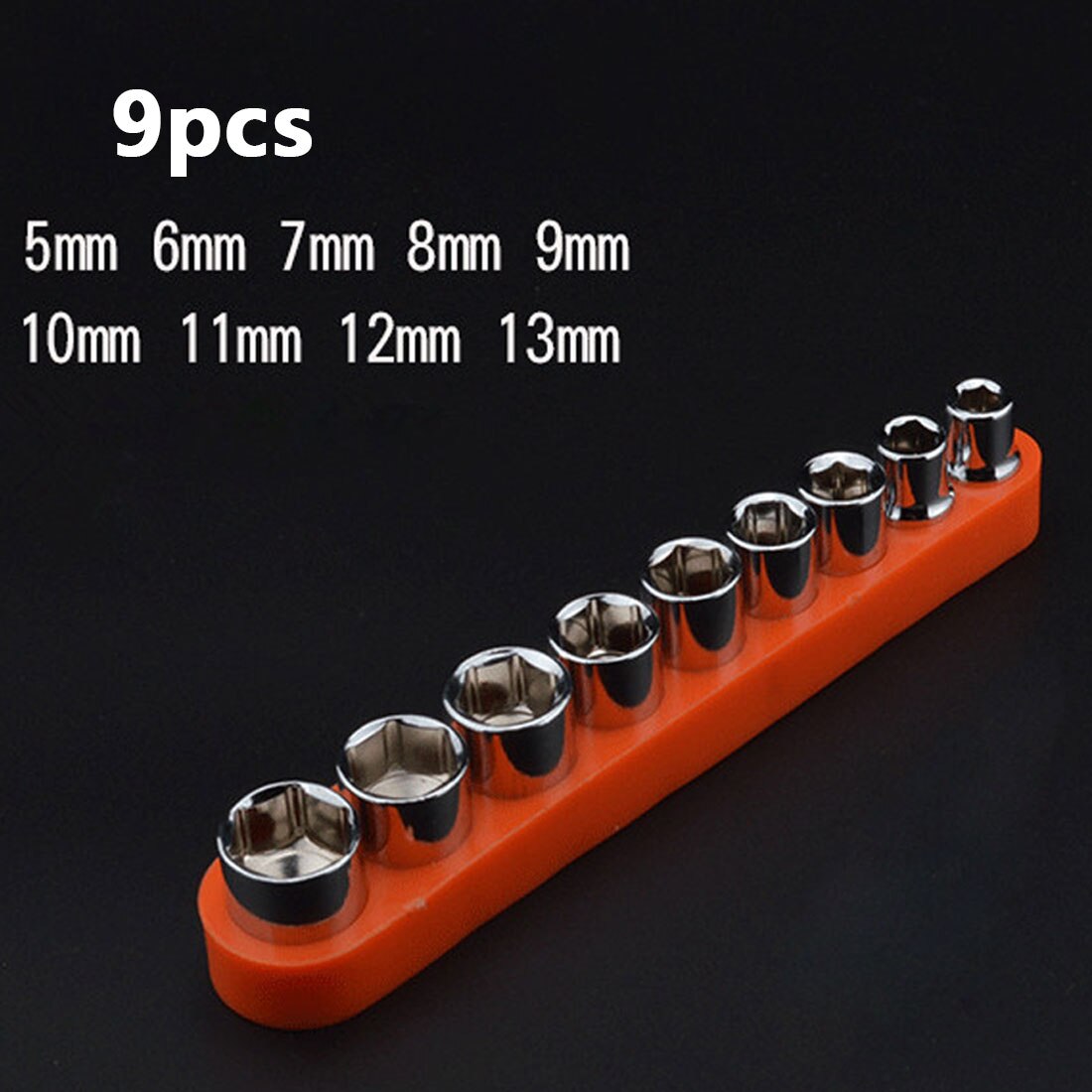 Mini Socket Wrench Dual Head L-shaped 1/4 Extension Hex Drill Bit Key Utility Tool Screwdriver Bit Drill Set Repair Hand Tool: 9pcs Sleeves