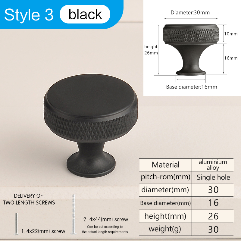 Round Furniture Handles Cupboard Door Cabinet Wardrobe Knob Cupboard Dresser Single Hole Handle Aluminium Alloy: 5XL / Red