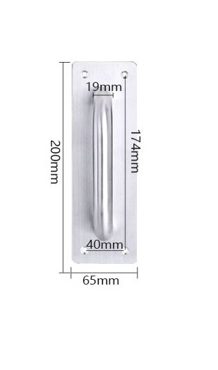 2Pcs/Lot Stainless Steel Face Mount Door Pull Push Plate Fire proof door Brush Gold Rose Gold: Brush Small Square