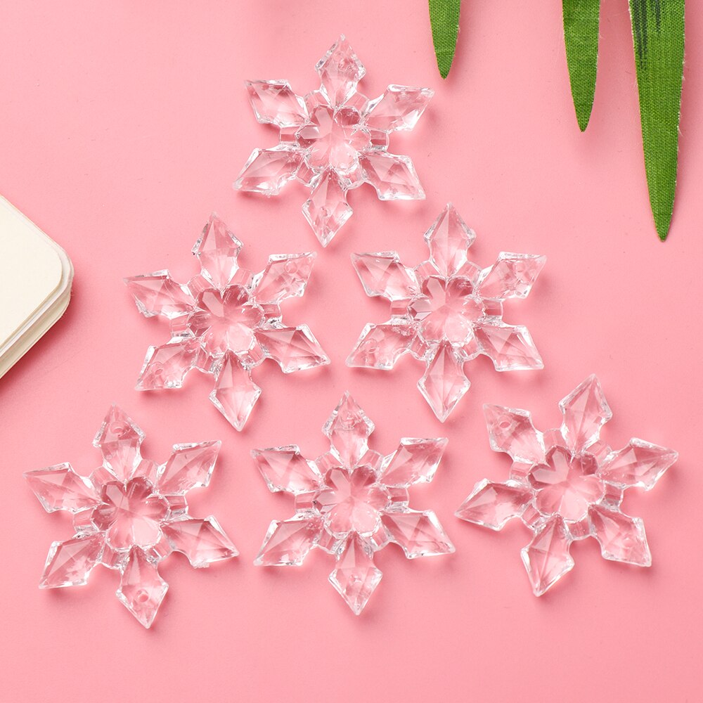 10/20PCS Kunstmatige Sneeuwvlok Clear Crystal Kerst Opknoping Ornament DIY Craft Feestartikelen Home Decoratie Accessoires Tool