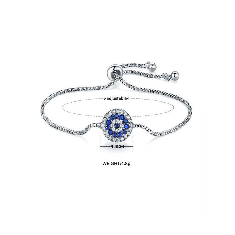 SIPENGJEL modisch Einfache Klassische Kreis Runde böse Auge Armbinde Einstellbar Armbänder Für Frauen Mädchen Freund Schmuck