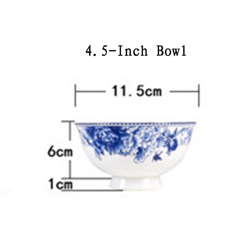Blue and white porcelain Rice Soup Bowl Chinese Style Ceramic Bowl Mixing Bowl
