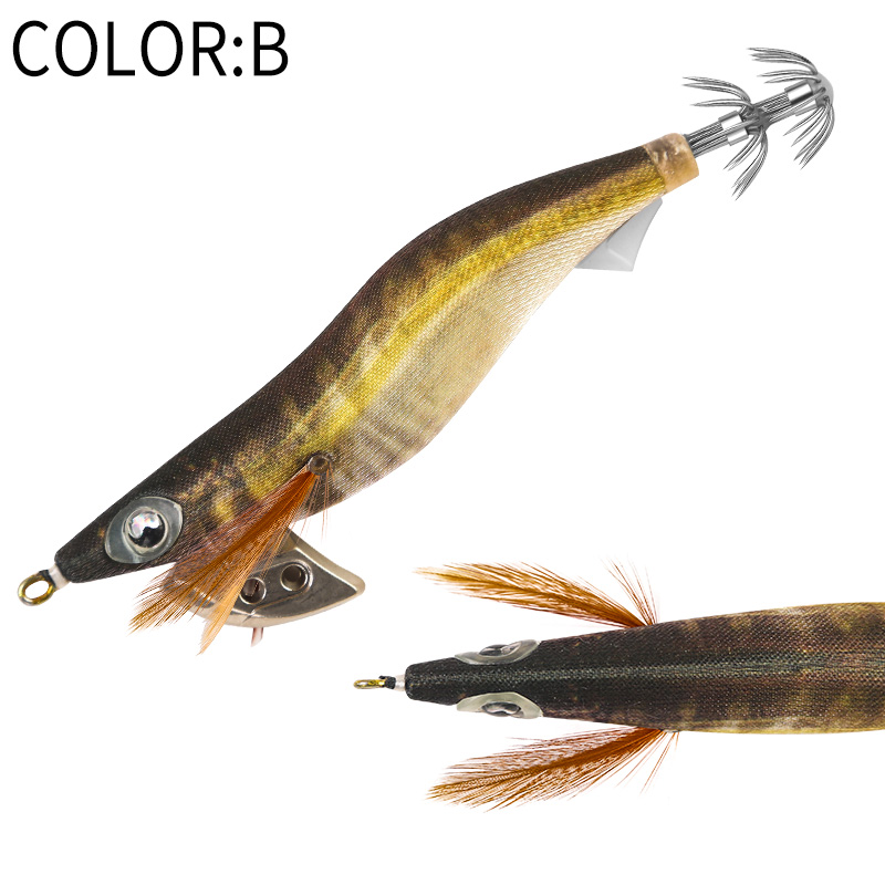 Isca de lula SQUID KING 3.0 # Lula gancho madeira camarão iscas gabaritos choco isca simulação realista silicone polvo isca: Amarelo