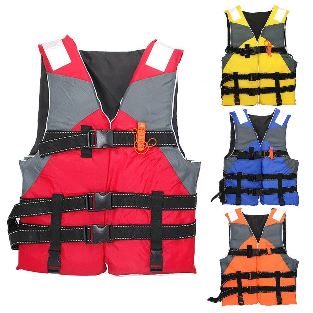 Life Jacket Safe Adjustable Swimming Jacket Oxford Cloth Unisex Lightweight Floatation Buoyancy Vest Water Sports Supplies