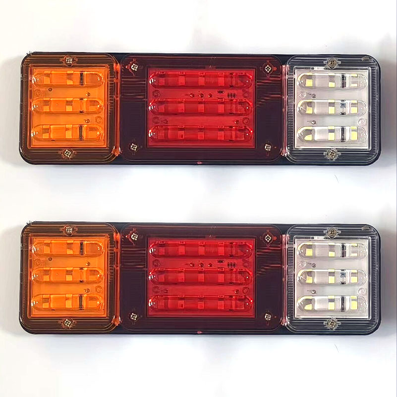 Luces traseras para remolque de camión, lámpara LED de freno inverso, señal de giro, 12V, 24V, para vehículos de barco, luz trasera para camión, autobús, campistas, Tractor, 2 uds.: 3.000 K
