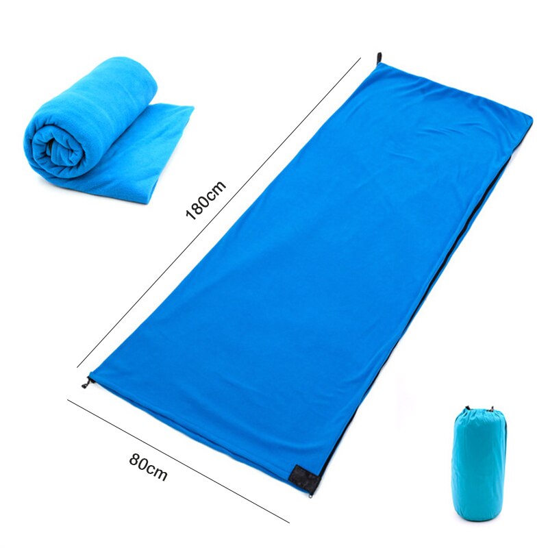 Winter fleece camping sleeping bag ultralight foldable sleeping-bag adult child hiking blanket sleepingbag outdoor sliping bag