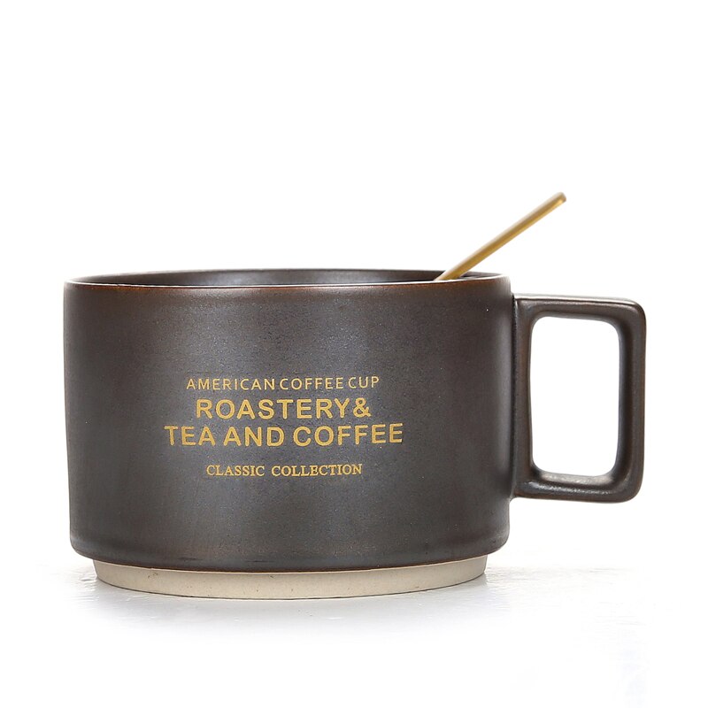 Ontbijt Koffie Mok Cup Melk Keramische Luxe Mokken Koffiekopjes Keramische Reizen Huis Tuin Koffie Tazas De Cafe Cup En schotel Set: Style   8No coasters
