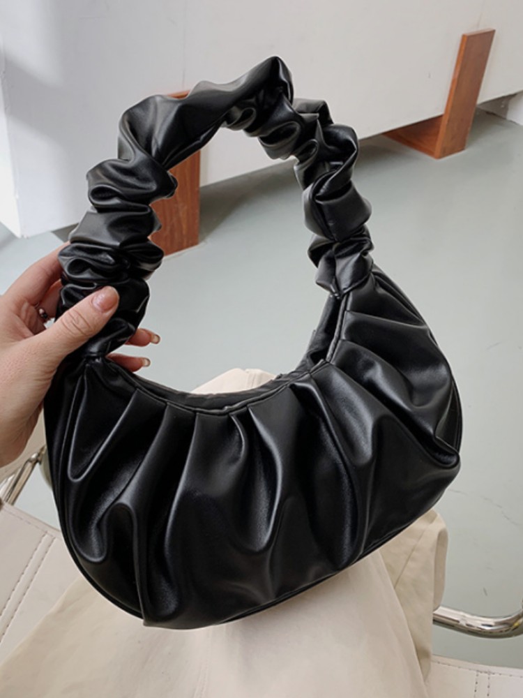 Plissee Henkeltaschen für Frauen PU Wolke Taschen Freizeit Achselhöhle Tasche Einkaufen Schulter Taschen Knödel Handtasche Weibliche Handtaschen