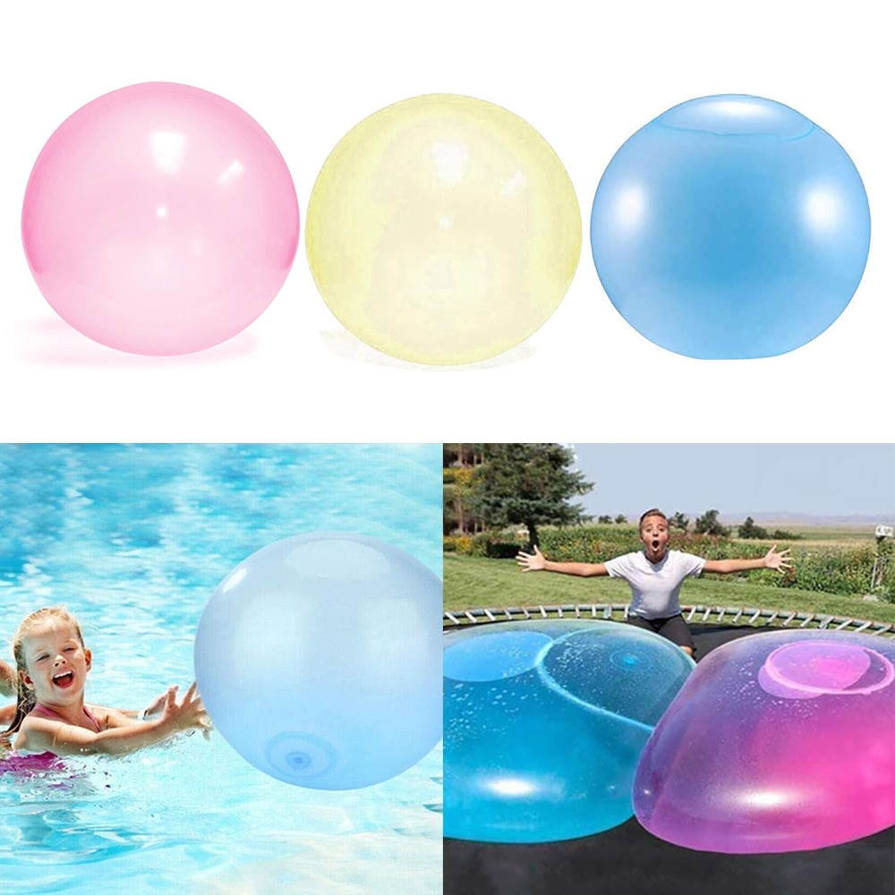 Water Bubble Ball Kids Funny Bubble Balloon Inflatable Water Ball Indoor Outdoor Kids Inflatable Ball Games Blow Up Balloon Toy