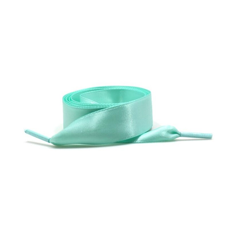 Lacci delle scarpe in raso di seta tinta unita larghezza 2 CM lacci per scarpe a nastro piatto stivali scarpe da ginnastica da donna stringhe lunghezza 120cm: Luce Verde