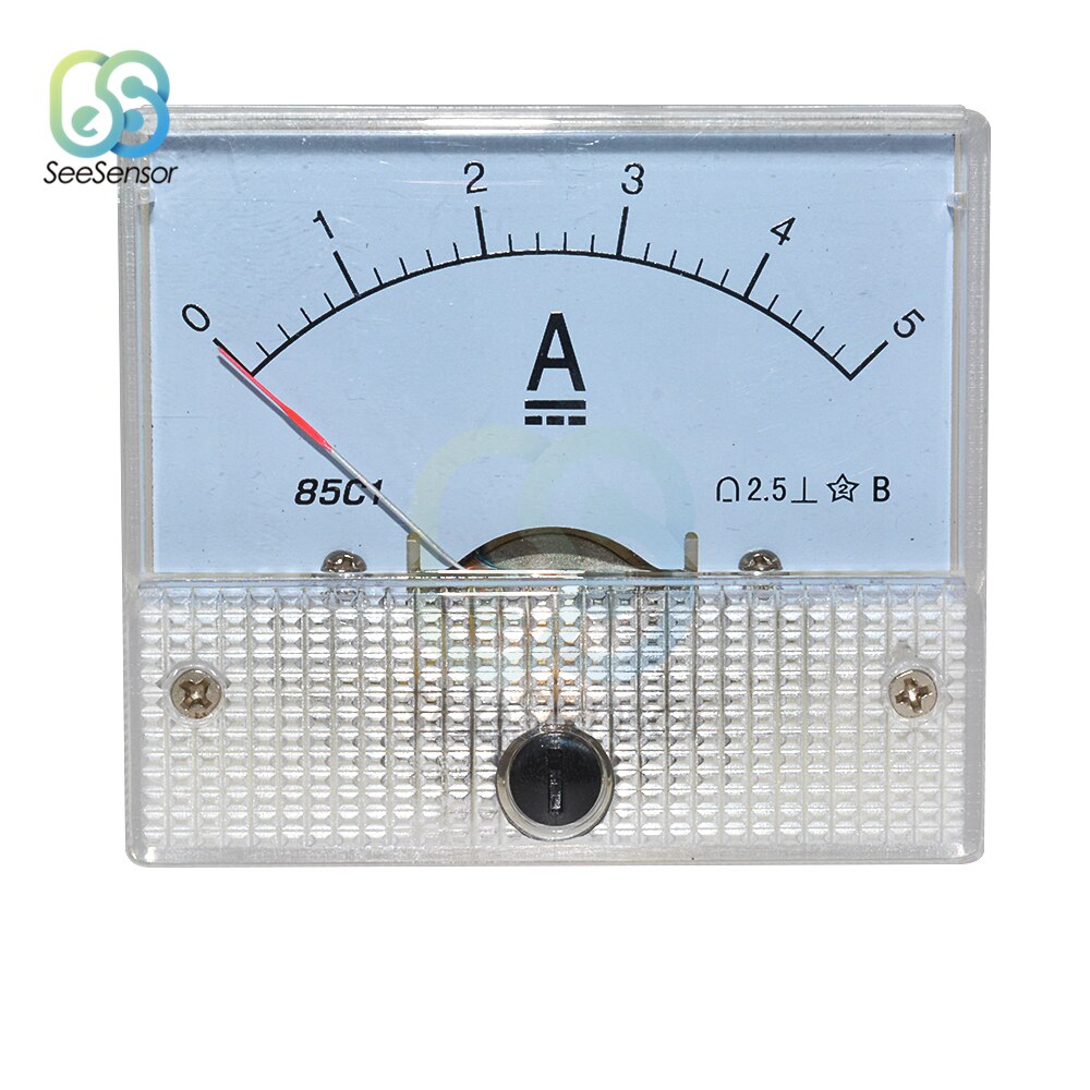 85C1-A DC Analog Amperemeter Panel Current Meter Gauge 5A 10A AMP Gauge Current Mechanical Ammeter