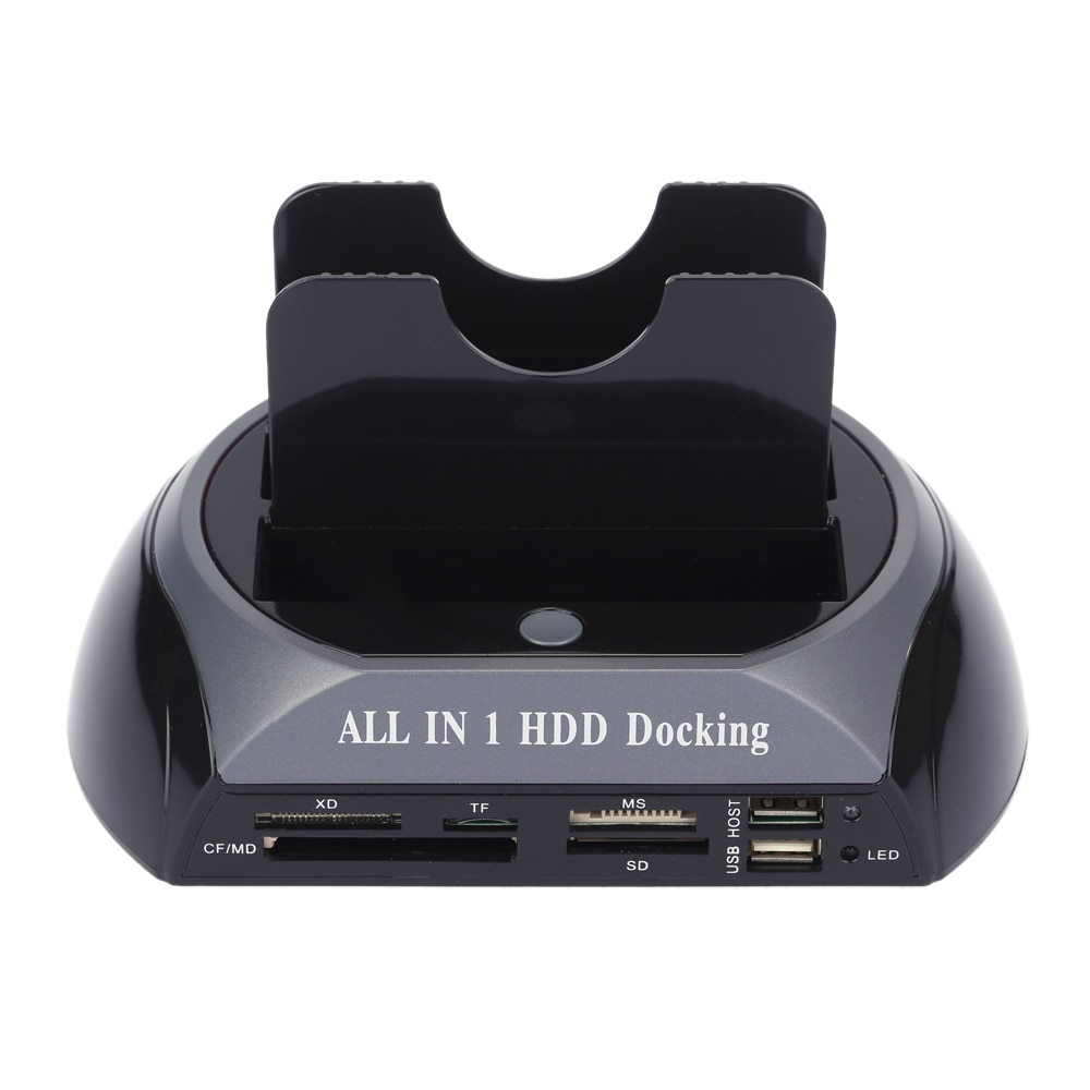 UE/USA 2.5 &quot;3.5&quot; SATA/IDE HDD Caso 2-Dock Dual Bay Hard Drive Docking stazione di e-SATA Hub Lettore di Schede di USB Hdd Enclosure