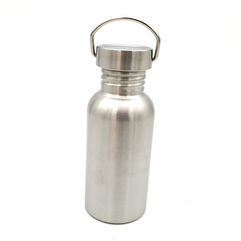Water Bottle with Hook Stainless Steel Flask Wide Mouth Jar Leak-Proof for Camping Picnic Hiking 350/500/750ml