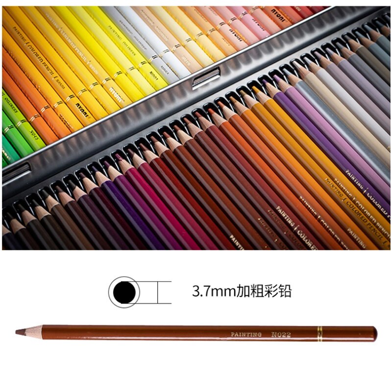 Lápiz de acuarela , 12/24/36/48/72/100 colores, lápices de colores suaves solubles en agua para pintar, suministros de arte para estudiantes