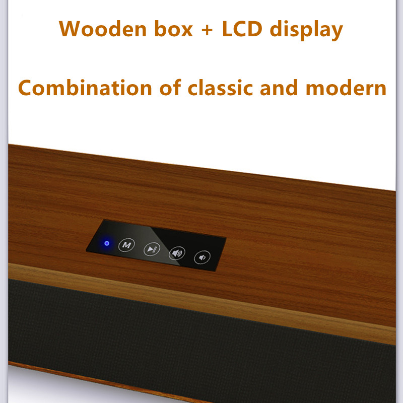 30W Wooden Bluetooth Speaker subwoofer Sound Bar TV Echo Wall Home Theater Sound System HiFi Sound Soundbox for PC/TV