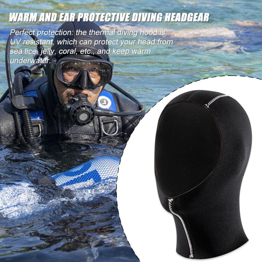 Capucha de buceo de neopreno de 3/5mm, gorro para buceo de superficie, gorro de invierno, protección para la cabeza de abrigo, equipo de pesca submarina