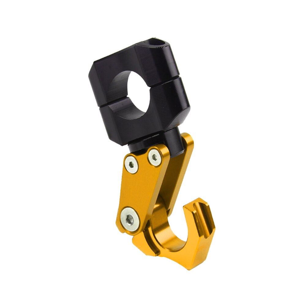 Accesorios de la motocicleta portaequipajes estilo moto manillar CNC gancho de conveniencia de soporte para 7/8 “22mm 28mm manejar bares: Gold