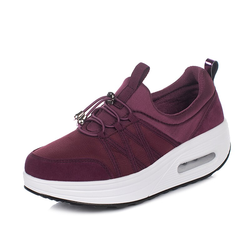 Kobiety sportowe buty tonujące Slip on Ladies Walking odchudzanie trampki czarne kobiety płaski obcas buty Fitness trener
