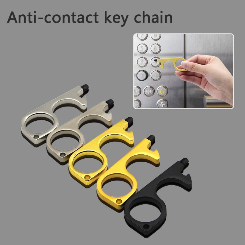 Draagbare Geen Touch Open Deur Druk Lift Hygiëne Aluminium Hand Antimicrobiële Handvat Tool Voor Huishoudelijke Slaapkamer Ornamenten